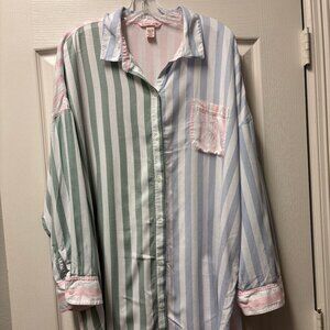 VICTORIA’S SECRET Women's Multi-Color Long Sleeve Pajama Gown, XXL